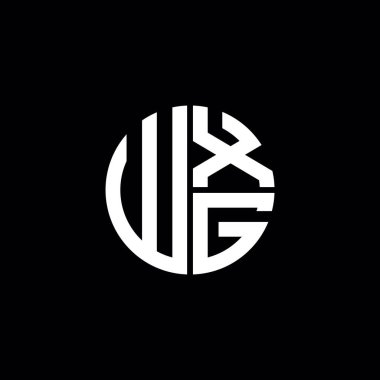 WXG logosu WXG simgesi WXG monogramı WXG harfi minimalist daire düz modern soyut logo tasarımı