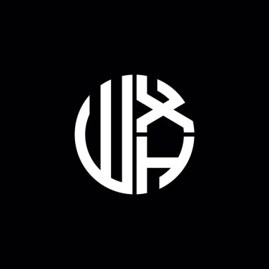 WXH logosu WXH simgesi WXH monogram WXH harfi minimalist daire düz modern soyut logo tasarımı