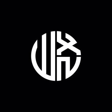 WXN logosu WXN simgesi WXN monogram WXN harfi minimalist daire düz modern soyut logo tasarımı