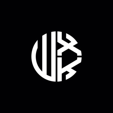 WXK logosu WXK simgesi WXK başlığı WXK harfi minimalist daire düz modern soyut logo tasarımı