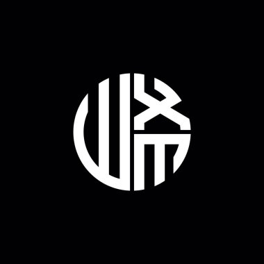 WXM logosu WXM simgesi WXM monogram WXM harfi minimalist daire düz modern soyut logo tasarımı