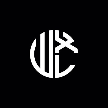 WXL logosu WXL simgesi WXL harfli minimalist daire düz modern soyut logo tasarımı