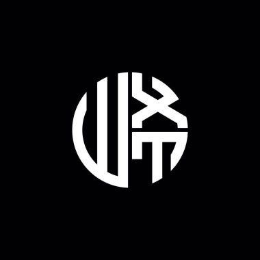 WXT logosu WXT simgesi WXT monogram WXT harfi minimalist daire düz modern soyut logo tasarımı