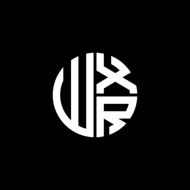 WXR logosu WXR monogram WXR harf minimalist daire düz modern soyut logo tasarımı