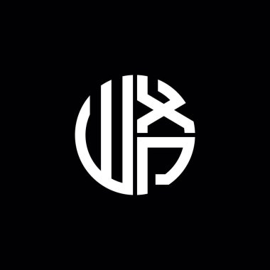 WXP logosu WXP simgesi WXP harfli minimalist daire düz modern soyut logo tasarımı