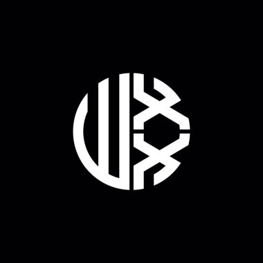 WXX logosu WXX simgesi WXX harfli minimalist daire düz modern soyut logo tasarımı