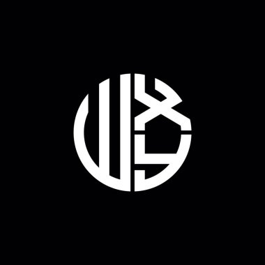 WXY logosu WXY simgesi WXY monogram WXY harf minimalist daire düz modern soyut logo tasarımı
