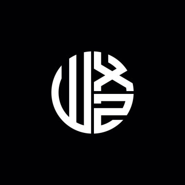 WXZ logosu WXZ simgesi WXZ harfli minimalist daire düz modern soyut logo tasarımı