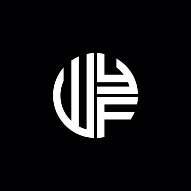 WYF logosu WYF monogramı WYF harfi minimalist daire düz modern logo tasarımı