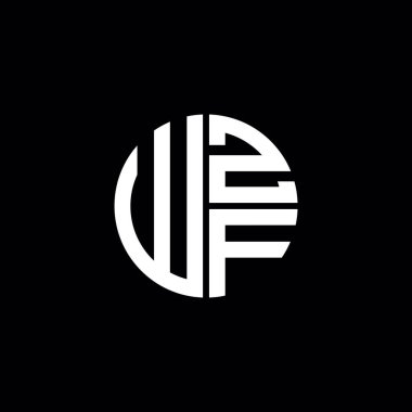 WZF logosu WZF monogramı WZF harfi minimalist daire düz modern logo tasarımı