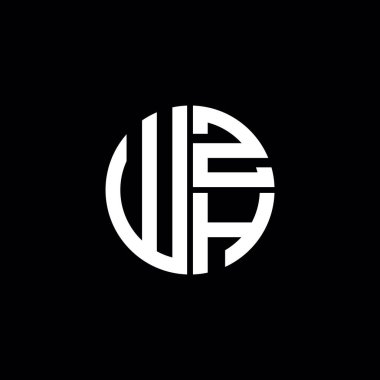 WZH logosu WZH simgesi WZH harfi WZH harfi minimalist daire düz modern soyut logo tasarımı