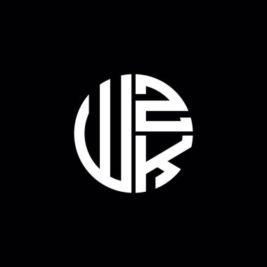 WZK logosu WZK simgesi WZK monogramı WZK harfi minimalist daire düz modern soyut logo tasarımı