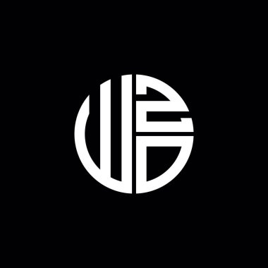 WZO logosu WZO simgesi WZO monogramı WZO harfi minimalist daire düz modern soyut logo tasarımı