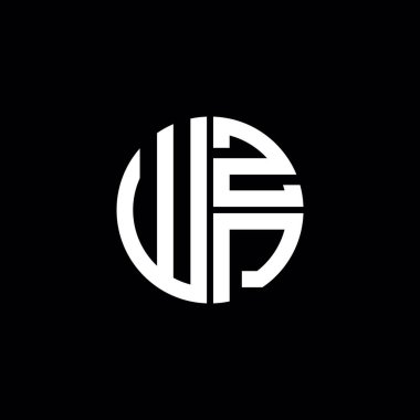 WZP logosu WZP simgesi WZP harfli minimalist daire düz modern soyut logo tasarımı
