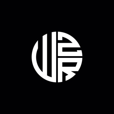WZR logosu WZR monogramı WZR harfi minimalist daire düz modern soyut logo tasarımı