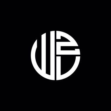 WZV logosu WZV simgesi WZV harfli minimalist daire düz modern soyut logo tasarımı