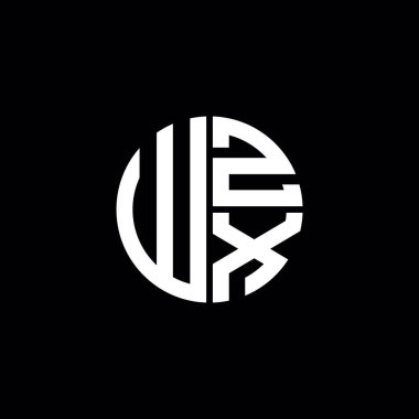 WZX logosu WZX simgesi WZX harfli minimalist daire düz modern soyut logo tasarımı