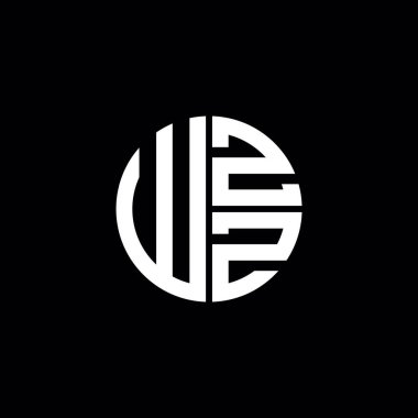 WZZ logosu WZZ simgesi WZZ harfli minimalist daire düz modern soyut logo tasarımı