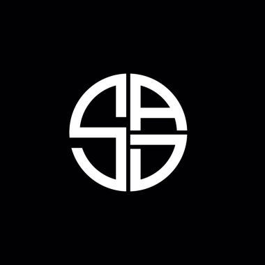 SAD logosu SAD monogramı SAD harfi minimalist daire düz modern soyut logo tasarımı