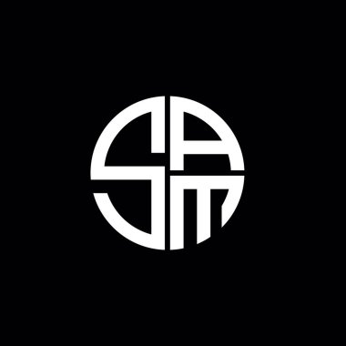SAM logosu SAM simgesi SAM harfli minimalist daire düz modern soyut logo tasarımı