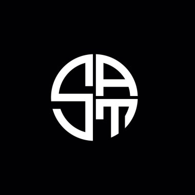 SAT logo SAT simgesi SAT monogramı SAT harfi minimalist daire düz modern soyut logo tasarımı
