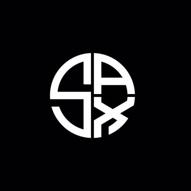 SAX logosu SAX simgesi SAX harfli minimalist daire düz modern soyut logo tasarımı