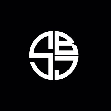 SBJ logosu SBJ simgesi SBJ monogram SBJ harf minimalist daire düz modern logo tasarımı