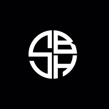 SBH logosu SBH monogram SBH harfi minimalist Çember düz modern soyut logo tasarımı
