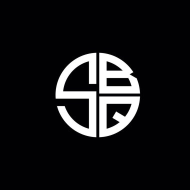 SBQ logosu SBQ simgesi SBQ monogramı SBQ harfi minimalist daire düz modern soyut logo tasarımı