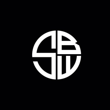 SBW logosu SBW simgesi SBW monogram SBW harf minimalist daire düz modern logo tasarımı
