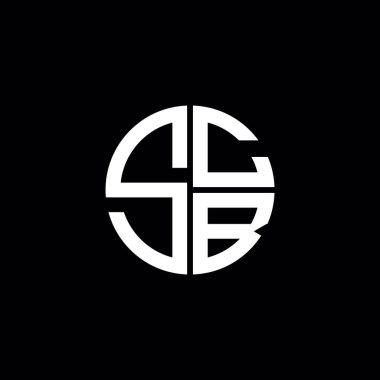 SCB logosu SCB monogramı SCB harfi minimalist daire düz modern soyut logo tasarımı