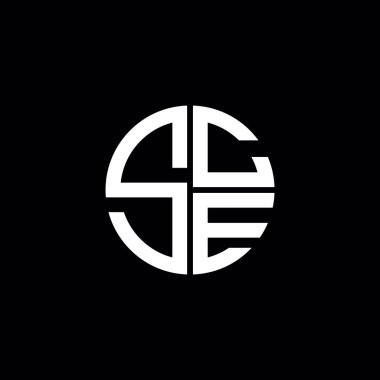 AGİT logo simgesi SCE monogramı SCE harfi minimalist Çember düz modern soyut logo tasarımı
