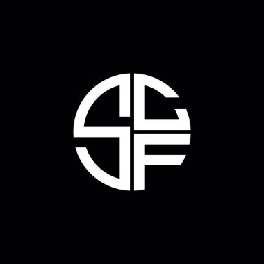 SCF logosu SCF monogramı SCF harfi minimalist daire düz modern soyut logo tasarımı