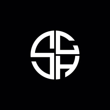 SCH logosu SCH monogramı SCH harfi minimalist daire düz modern soyut logo tasarımı