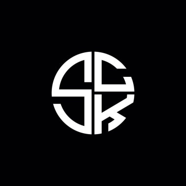 SCK logo SCK simgesi SCK monogramı SCK harfi minimalist daire düz modern soyut logo tasarımı
