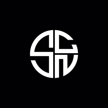 SCN logosu SCN monogramı SCN harfi minimalist daire düz modern soyut logo tasarımı