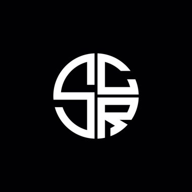 SCR logosu SCR monogramı SCR harfi minimalist daire düz modern soyut logo tasarımı