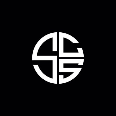 SCS logosu SCS monogramı SCS harfi minimalist daire düz modern soyut logo tasarımı