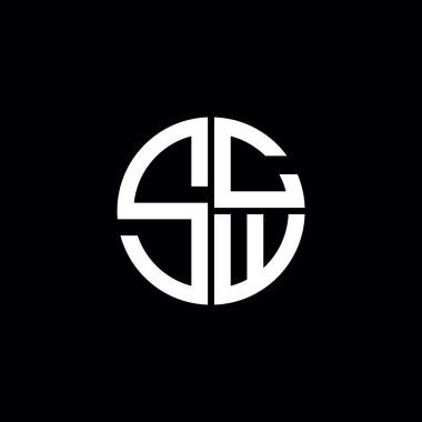 SCW logo SCW simgesi SCW monogram SCW harf minimalist daire düz modern soyut logo tasarımı