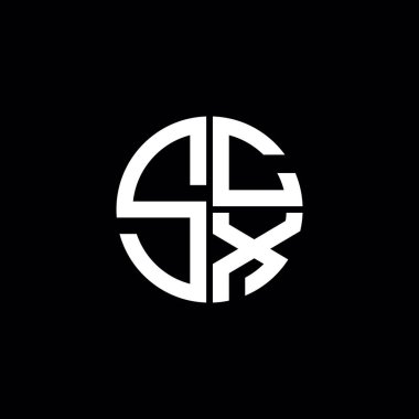 SCX logo SCX simgesi SCX monogram SCX harf minimalist daire düz modern soyut logo tasarımı