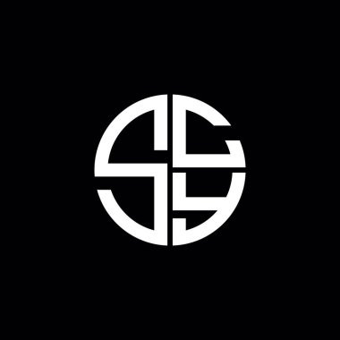 SCY logo scY simgesi SCY monogram SCY harf minimalist daire düz modern soyut logo tasarımı