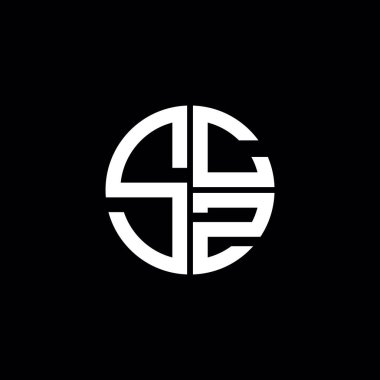 SCZ logo SCZ simgesi SCZ monogram SCZ harf minimalist daire düz modern soyut logo tasarımı