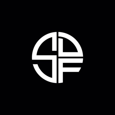 SDF logosu SDF monogramı SDF harfi minimalist daire düz modern logo tasarımı