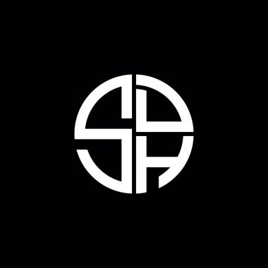 SDH logosu SDH simgesi SDH monogram SDH harf minimalist daire düz modern soyut logo tasarımı
