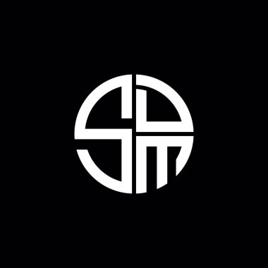 SDM logosu SDM simgesi SDM monogram SDM harfi minimalist daire düz modern soyut logo tasarımı
