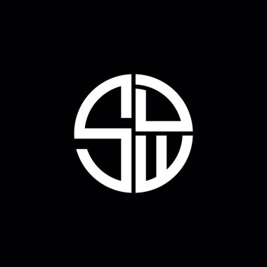 SDW logosu SDW simgesi SDW monogram SDW harf minimalist daire düz modern logo tasarımı