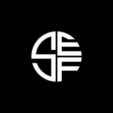 SEF logosu SEF simgesi SEF monogramı SEF harfi minimalist Çember düz modern soyut logo tasarımı