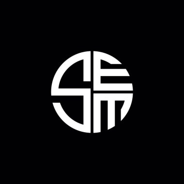SEM logosu SEM simgesi SEM monogram SEM harfi minimalist daire düz modern soyut logo tasarımı