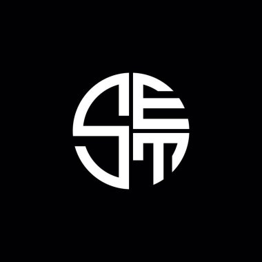 Set logosu set simgesi SET monogram SET harfi minimalist daire düz modern soyut logo tasarımı
