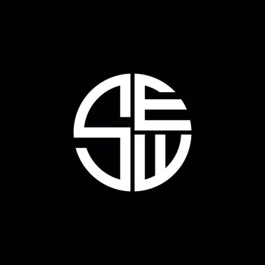 SEW logosu SEW simgesi SEW monogram SEW harf minimalist daire düz modern soyut logo tasarımı